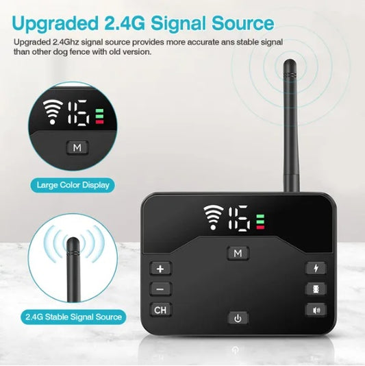 2 In 1 Wireless Electric Dog Fence Waterproof Pet Shock Boundary Containment System Electric Training Collar For Small Medium Large Dogs